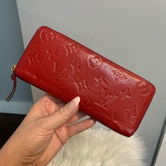 2018 authentic Louis Vuitton red empreinte leather Clemence zippy wallet - Picture 1 of 17